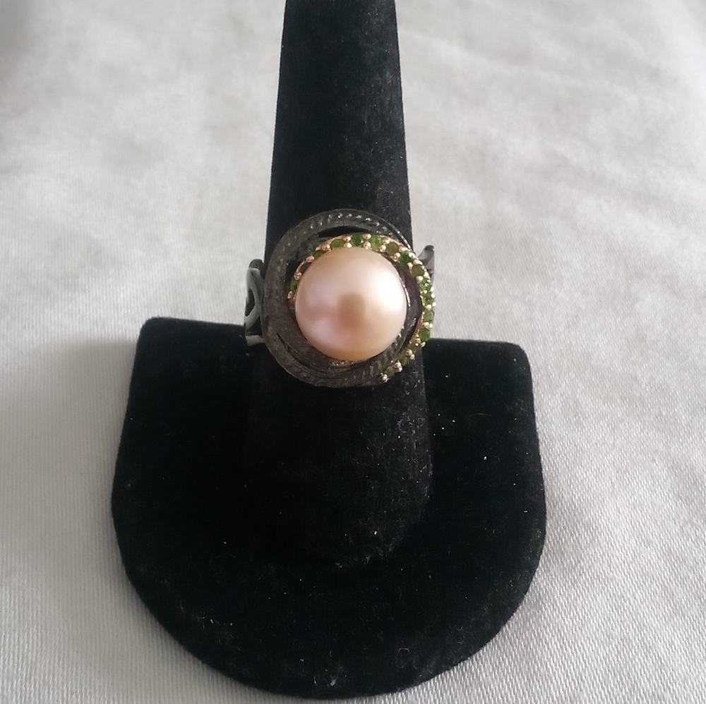 Lovely Custom made 12mm south sea pearl cocktail ring Size 8 ❤️